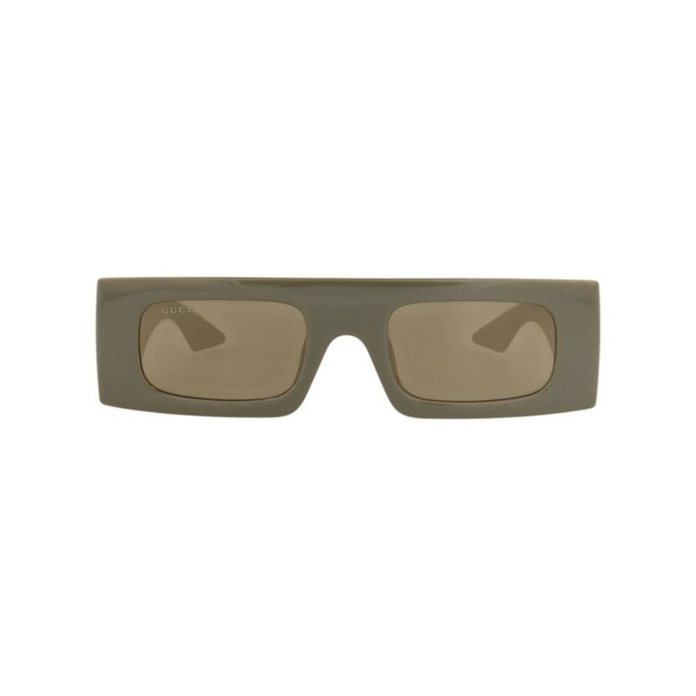 Gucci Shield-Frame Injection Sunglasses Green Womens